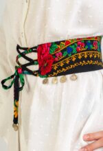 Cămașa Albă și Brâu Etno cu Banuți Reglabil - imagine 4