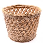 Cos Înalt Din Papură Pentru Depozitare 19 cm x 24 cm x 20 cm Confectionat Manual