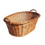 Cos Oval Mare cu Manere din Rachita Naturala, Robust si Rezistent
