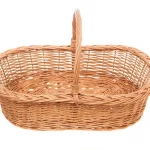 Cos Rachita cu Toarta - Cos din Rachita Impletita Manual pentru Depozitare Legume-Fructe sau Cadou