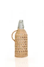 Sticla Îmbrăcată în Papură 0,5 L cu Dop de Silicon