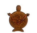 Ploscă Tradițională din Lemn de Salcâm Sculptată Manual