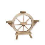 Roata Decorativă din Lemn, Suport de Flori pentru Grădină sau Terasă