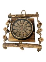 Ceas Cu Rama Din Crengi De Lemn - Suport Rustic Unic Cu Materiale Naturale - imagine 3