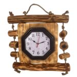 Ceas Cu Rama Din Crengi De Lemn - Suport Rustic Unic Cu Materiale Naturale