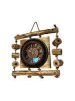 Ceas Cu Rama Din Crengi De Lemn - Suport Rustic Unic Cu Materiale Naturale - imagine 4