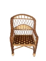 Fotoliu Copii Răchită Structură Lemn Ergonomic