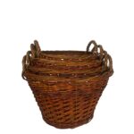 Set Patru Coșuri Stivuibile Din Răchită Naturală 100% Ecologic