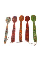 Lingură Pictată Manual Unicat România - Lemn Natural, Pirogravură, Design Tradițional - imagine 2