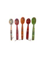 Lingură Pictată Manual Unicat România - Lemn Natural, Pirogravură, Design Tradițional - imagine 3