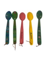 Lingură Pictată Manual Unicat România - Lemn Natural, Pirogravură, Design Tradițional - imagine 6