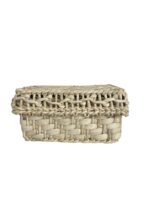 Cutie cu Capac Împletită Manual din Pănușă – Depozitare Eleganta și Naturală