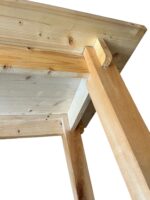 Masă din lemn lucrată manual – blat din brad, structură din tei masiv, finisaj cu lac incolor - imagine 4