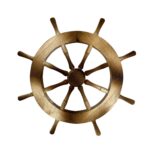 Roată decorativă din lemn – stil timonă marinărească, confecționată din lemn de brad
