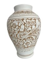 Vază Alba din Ceramică de Corund – Lucrată Manual - imagine 3