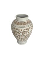 Vază Alba din Ceramică de Corund – Lucrată Manual - imagine 4