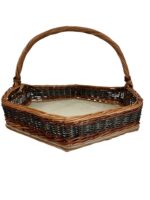 Coș hexagonal din răchită împletită manual, cu toarta - imagine 3