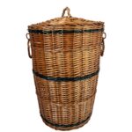 Coș de rufe rotund cu mânere și capac detașabil- 70x43 CM