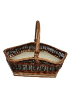 Coș hexagonal din răchită împletită manual, cu toarta - imagine 4