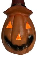 Decorațiune ceramică de Halloween – Dovleac cu pălărie, pictat manual - imagine 5