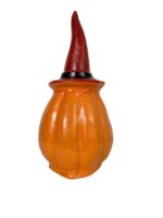 Decorațiune ceramică de Halloween – Dovleac cu pălărie, pictat manual - imagine 4