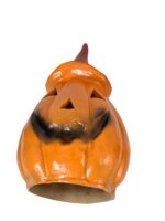 Decorațiune ceramică de Halloween – Dovleac cu pălărie, pictat manual - imagine 2