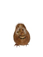 Rață decorativă împletită manual din răchită – coș de depozitare rustic, unicat - imagine 4