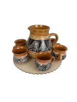 Set Carafa si cescute din Ceramica de Corund, pentru Bauturi - imagine 2
