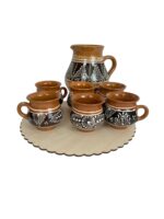 Set Carafa si cescute din Ceramica de Corund, pentru Bauturi