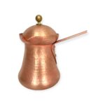 Ibric din cupru masiv pentru cafea turcească – forjat manual, cu capac - imagine 2