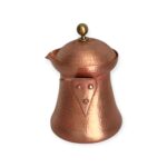 Ibric din cupru masiv pentru cafea turcească – forjat manual, cu capac - imagine 4
