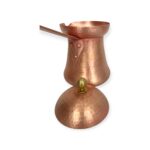 Ibric din cupru masiv pentru cafea turcească – forjat manual, cu capac - imagine 6