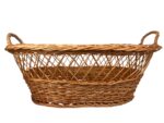Coș oval din răchită cu mânere – încăpător, rezistent și ideal pentru plocon, colaci sau cadouri