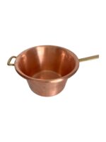 Ceaun din Cupru Masiv Lucrat Manual cu Mâner din Alamă și Mâner de Sprijin – Ideal pentru Dulceață, Sosuri și Gătit Artizanal - imagine 4
